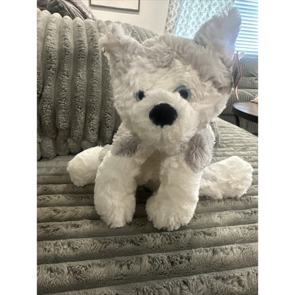 Gund Other - Gund Fair Isle Arctic Dog Fluffy Husky Plush Stuffed Puppy Animal White Gray NWT